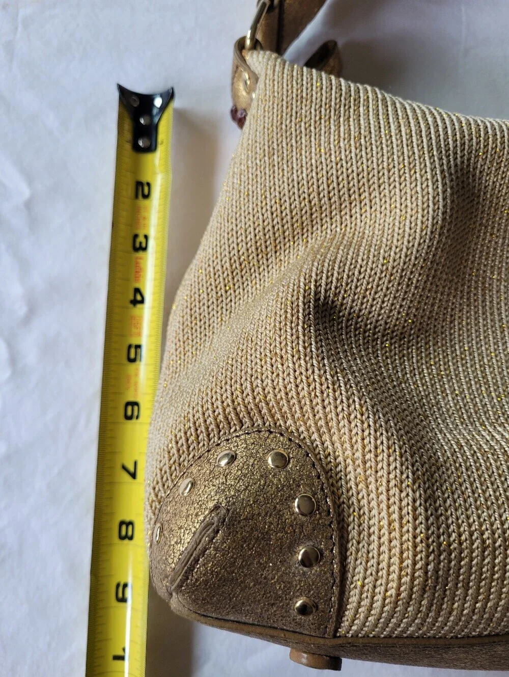 The Sak Woven Gold Shoulder Bag - Elegant Everyday Tote